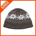 Cheap jacquard custom winter acrylic funny knitted beanie hat